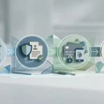 Neutral identity verification flow from account details to payment ownership and withdrawal review